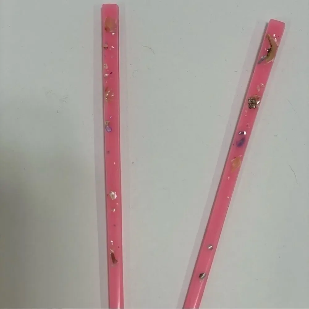 Hair Chopsticks Set of 2 pink green